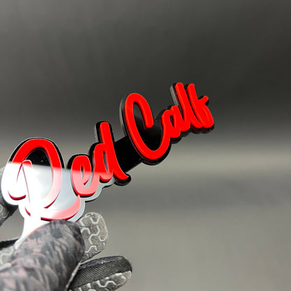 1PC Red Calf 3D Acrylic Badge - Car Truck Emblem Fender Tailgate Trunk Sticker