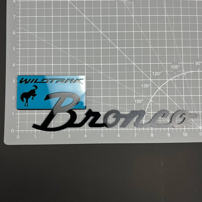 1PC Bronco Wildtrak (Blue) 3D Acrylic Badge - Car Truck Emblem Fender Tailgate Trunk Sticker