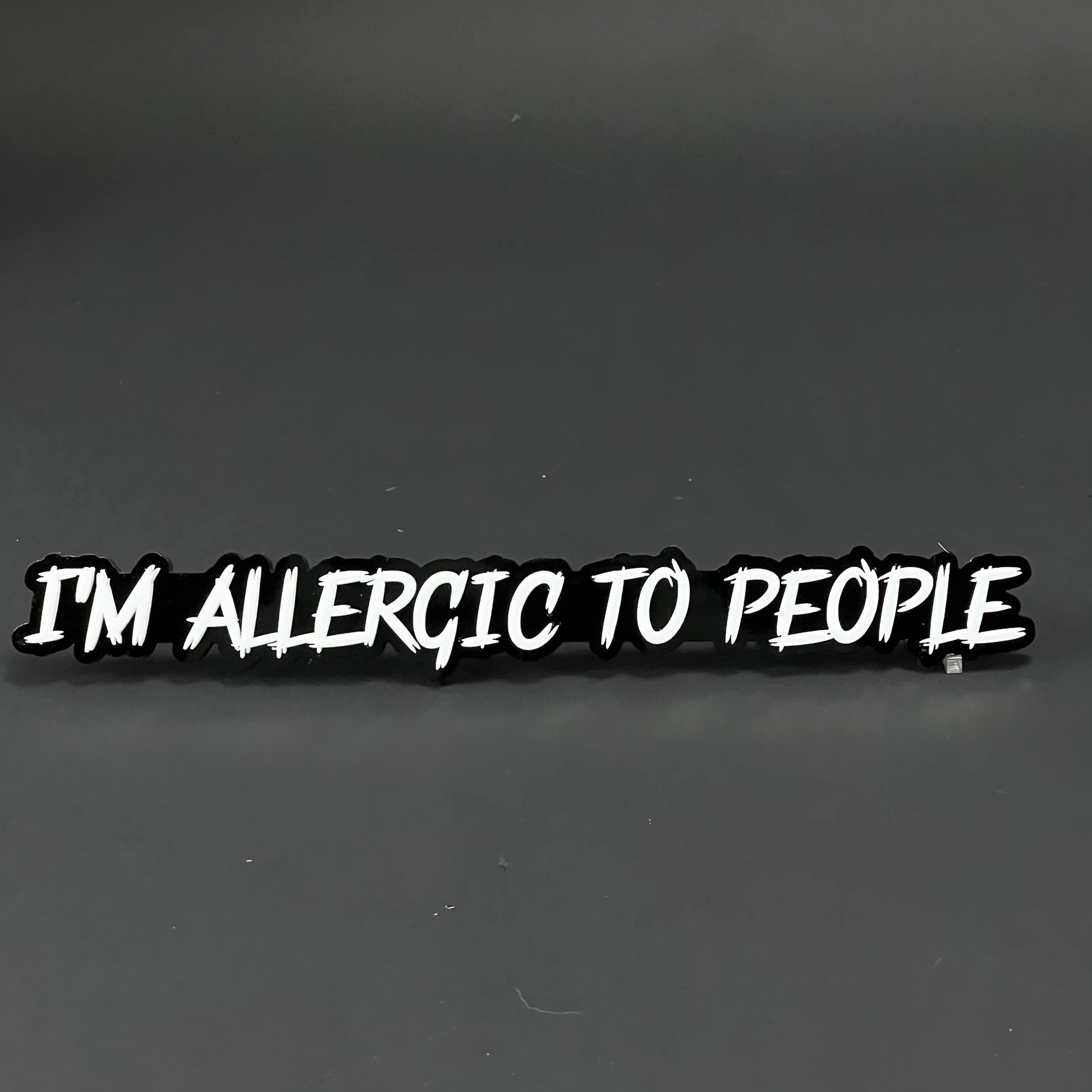 1PC I'M ALLERGIC TO PEOPLE 3D Acrylic Badge - Car Truck Emblem Fender Sticker
