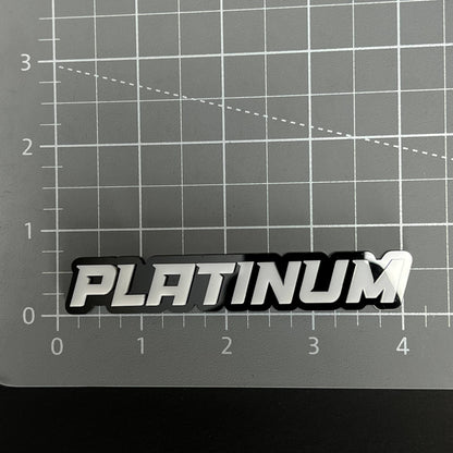 1PC PLATINUM (White) 3D Acrylic Badge - Car Truck Emblem Fender Sticker