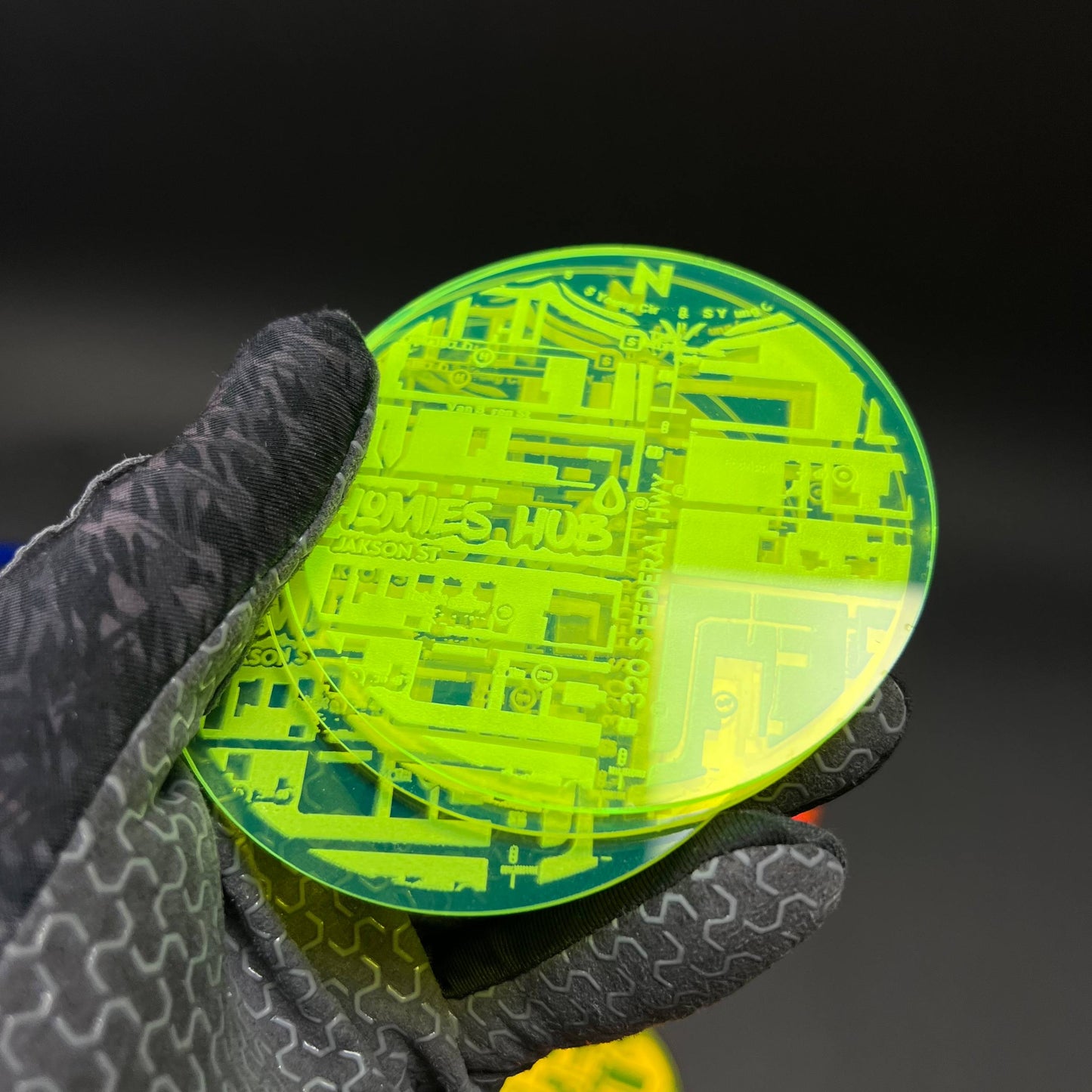 1PC Circuit Board Disc 3D Acrylic Badge - Car Truck Emblem Fender Sticker