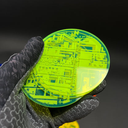 1PC Circuit Board Disc 3D Acrylic Badge - Car Truck Emblem Fender Sticker