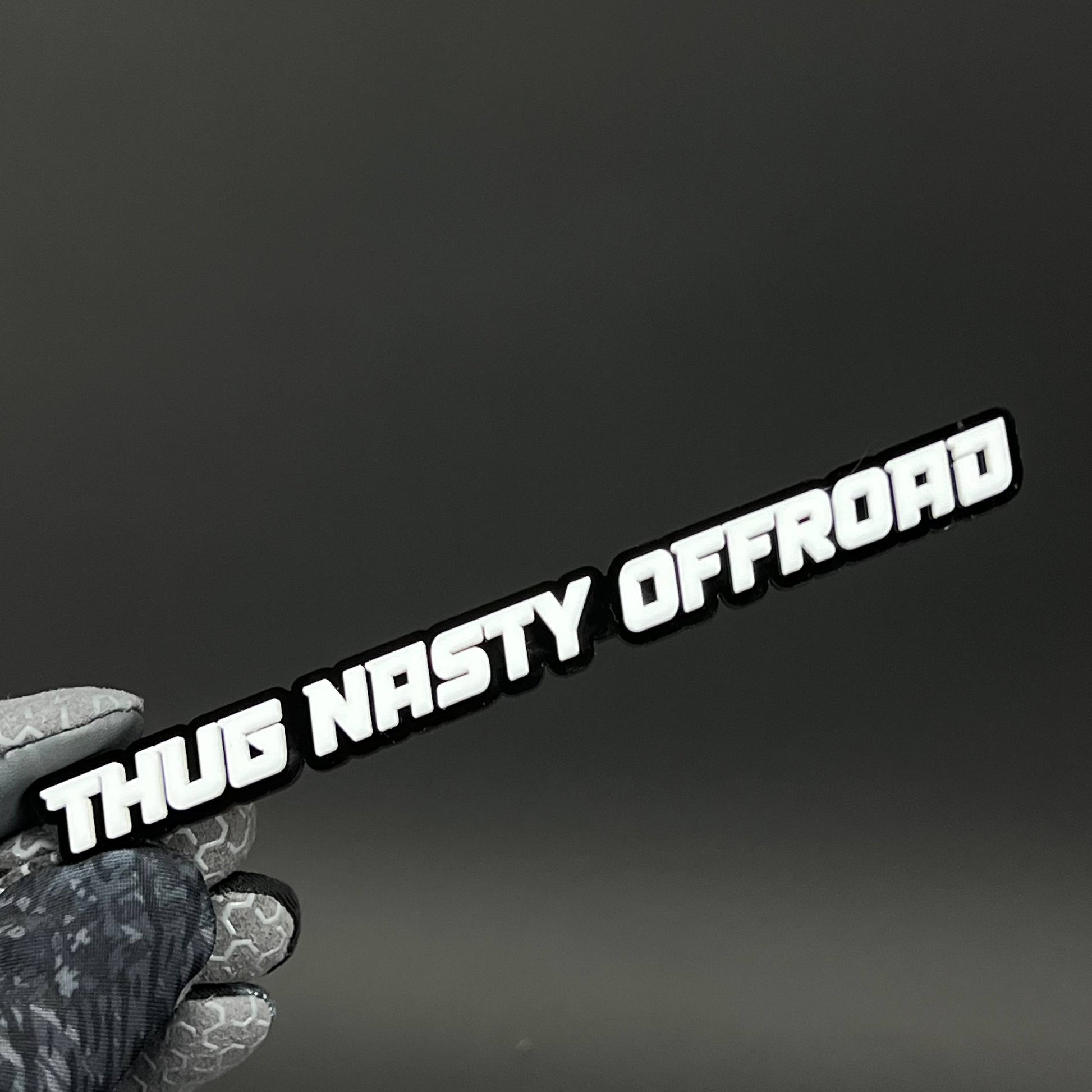 1PC THUG NASTY OFFROAD White 3D Acrylic Badge - Car Truck Emblem Fender Sticker