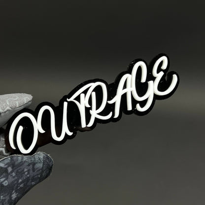 1PC OUTRAGE 3D Acrylic Badge - Car Truck Emblem Fender Tailgate Trunk Sticker
