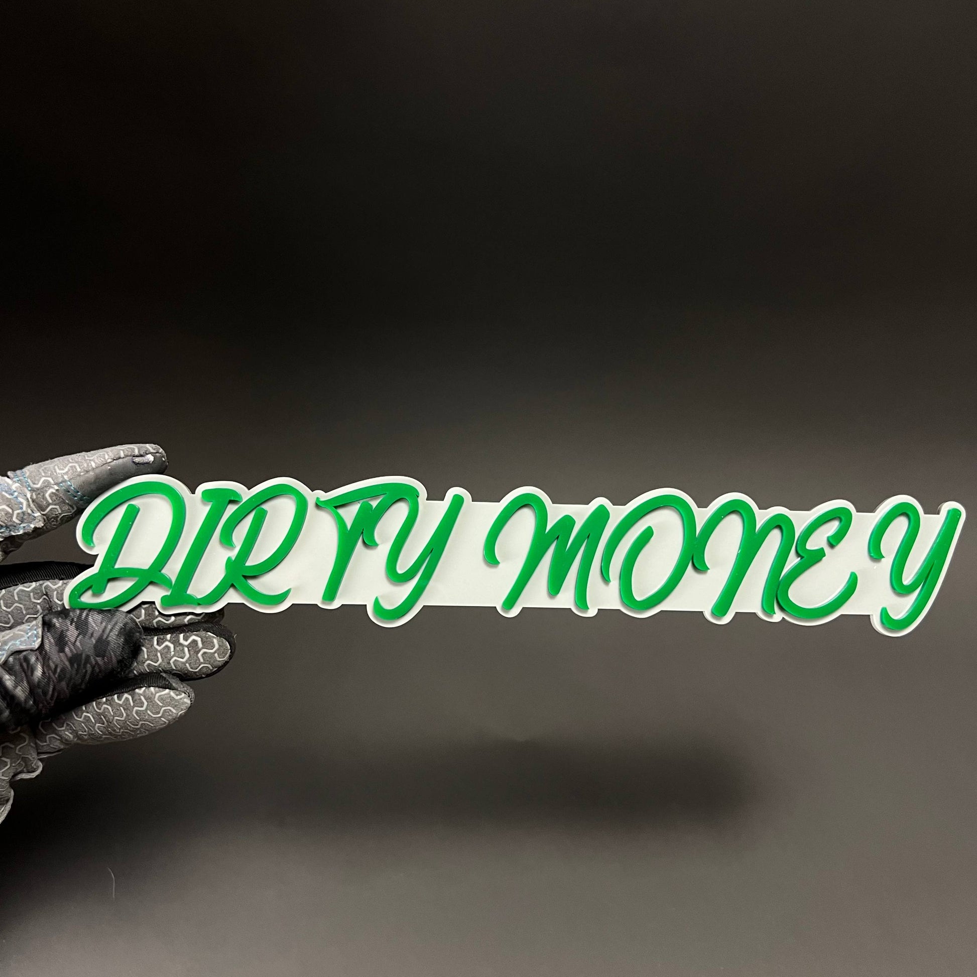 1PC DIRTY MONEY 3D Acrylic Badge - Car Truck Emblem Fender Sticker