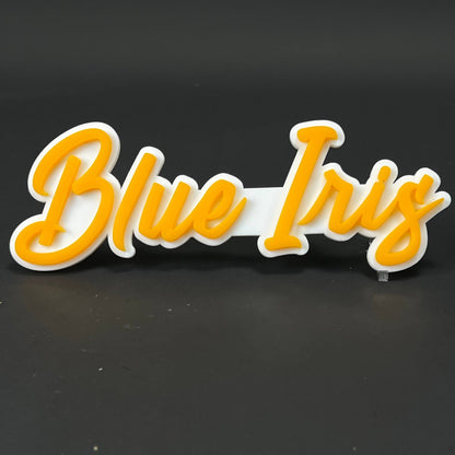 1PC Blue Iris 3D Acrylic Badge - Car Truck Emblem Fender Tailgate Trunk Sticker