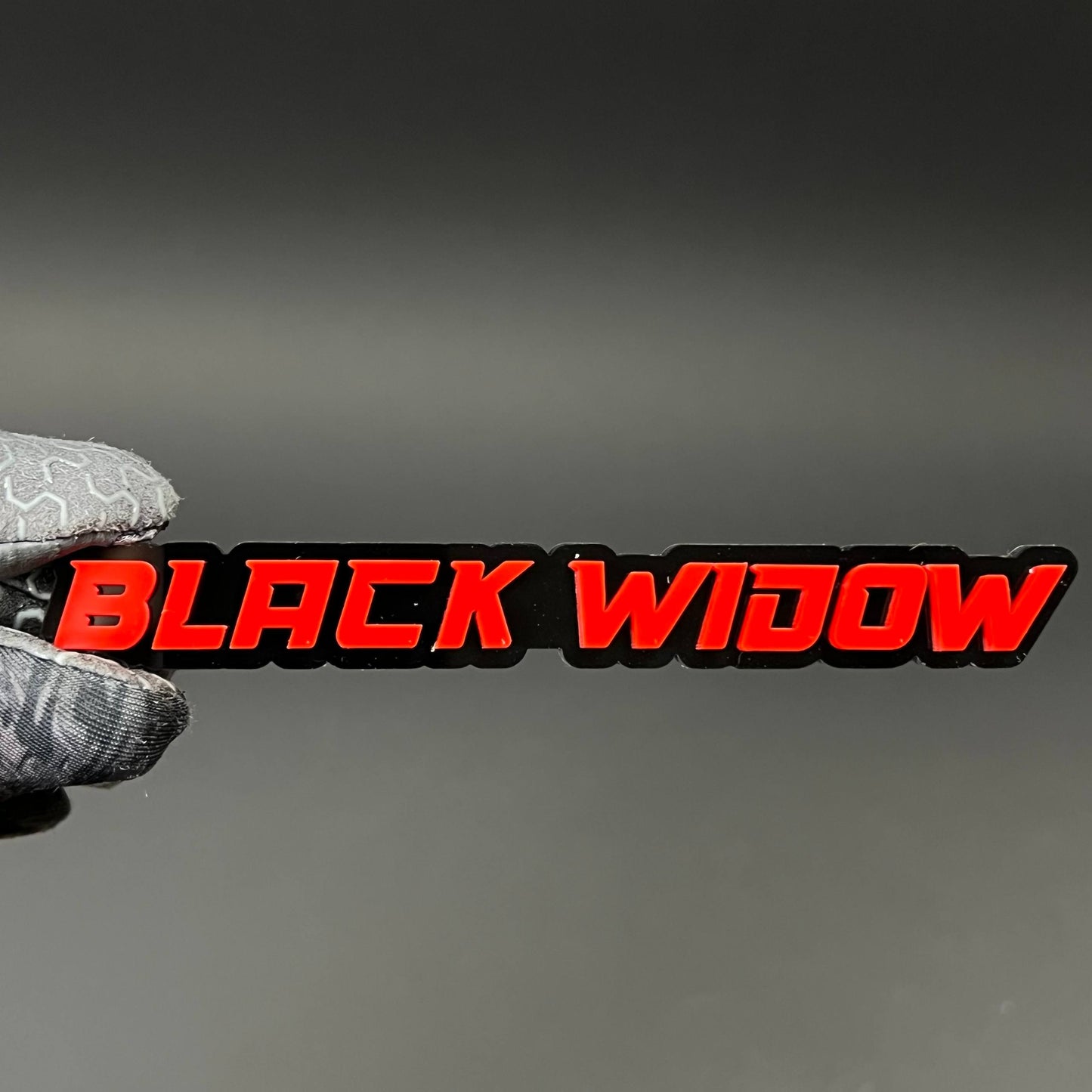 1PC BLACK WIDOW 3D Acrylic Badge - Car Truck Emblem Fender Sticker