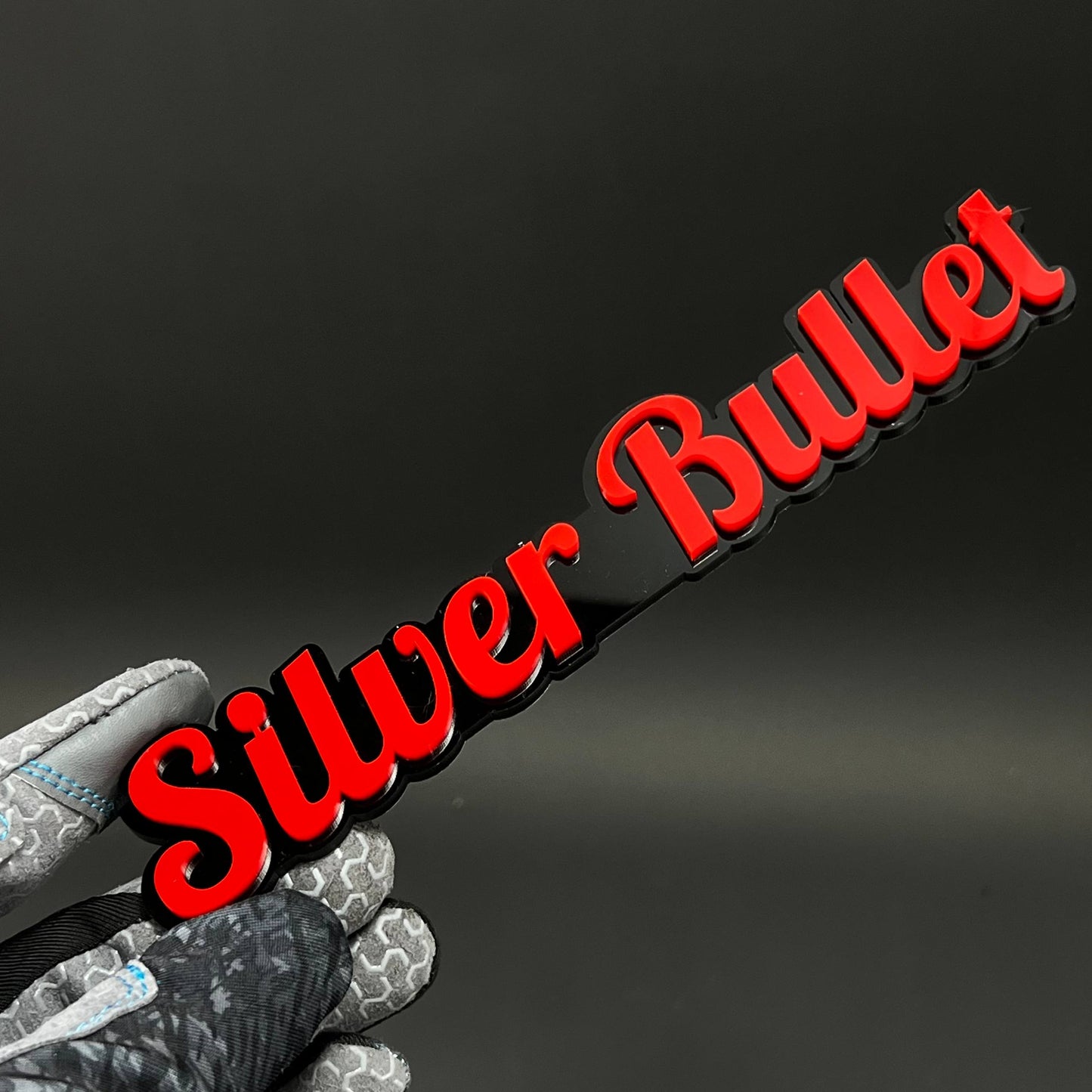 1PC Silver Bullet 3D Acrylic Badge - Car Truck Emblem Fender Sticker