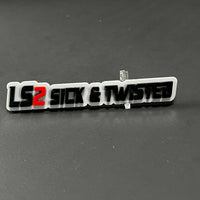 1PC LS2 Sick & Twisted 3D Acrylic Badge - Car Truck Emblem Fender Sticker