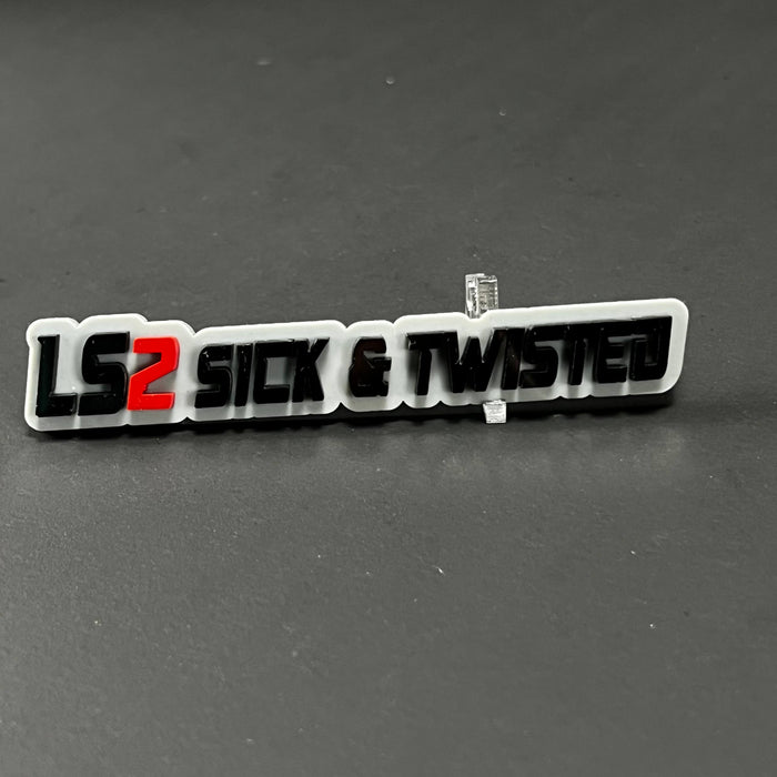 1PC LS2 Sick & Twisted 3D Acrylic Badge - Car Truck Emblem Fender Sticker