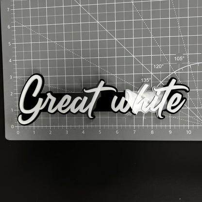 1PC Great white 3D Acrylic Badge - Car Truck Emblem Fender Sticker