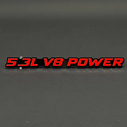 1PC 5.3L V8 POWER 3D Acrylic Badge - Car Truck Emblem Fender Sticker