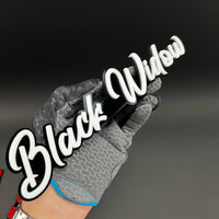 1PC Black Widow (White) 3D Acrylic Badge - Car Truck Emblem Fender Tailgate Trunk Sticker