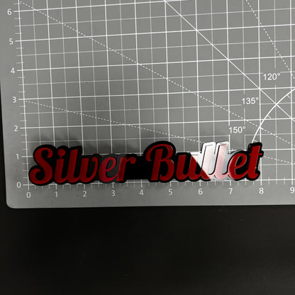1PC Silver Bullet 3D Acrylic Badge - Car Truck Emblem Fender Sticker