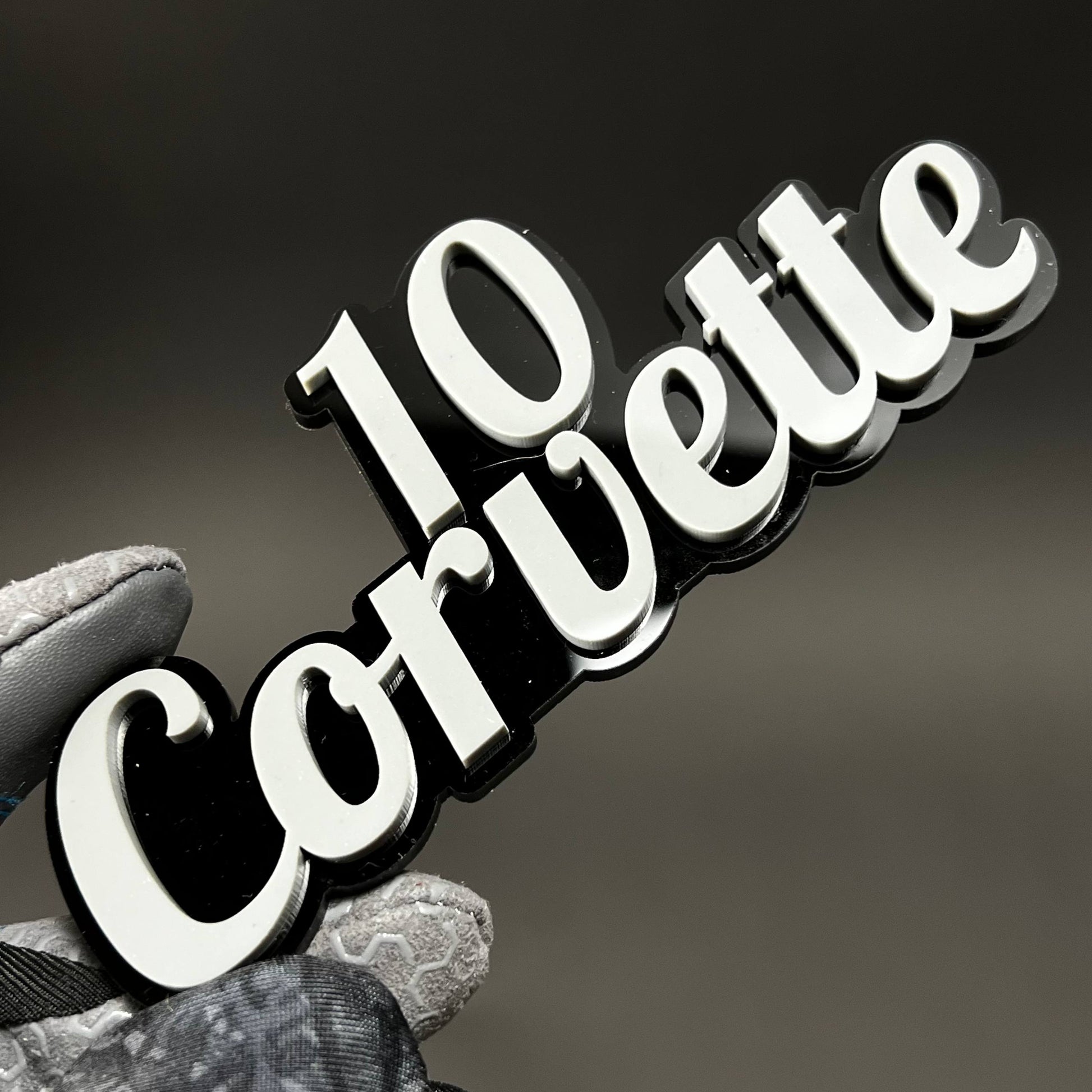 1PC 10 Corvette 3D Acrylic Badge - Car Truck Emblem Fender Sticker