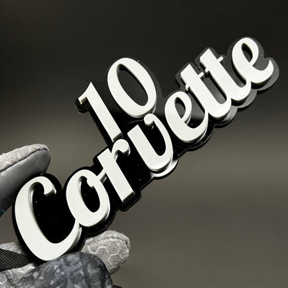 1PC 10 Corvette 3D Acrylic Badge - Car Truck Emblem Fender Sticker