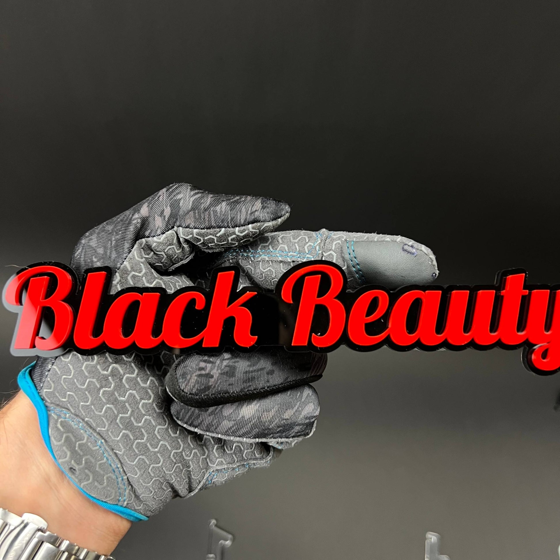 1PC Black Beauty 3D Acrylic Badge - Car Truck Emblem Fender Sticker