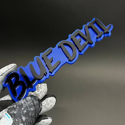 1PC BLUE DEVIL 3D Acrylic Badge - Car Truck Emblem Fender Tailgate Trunk Sticker