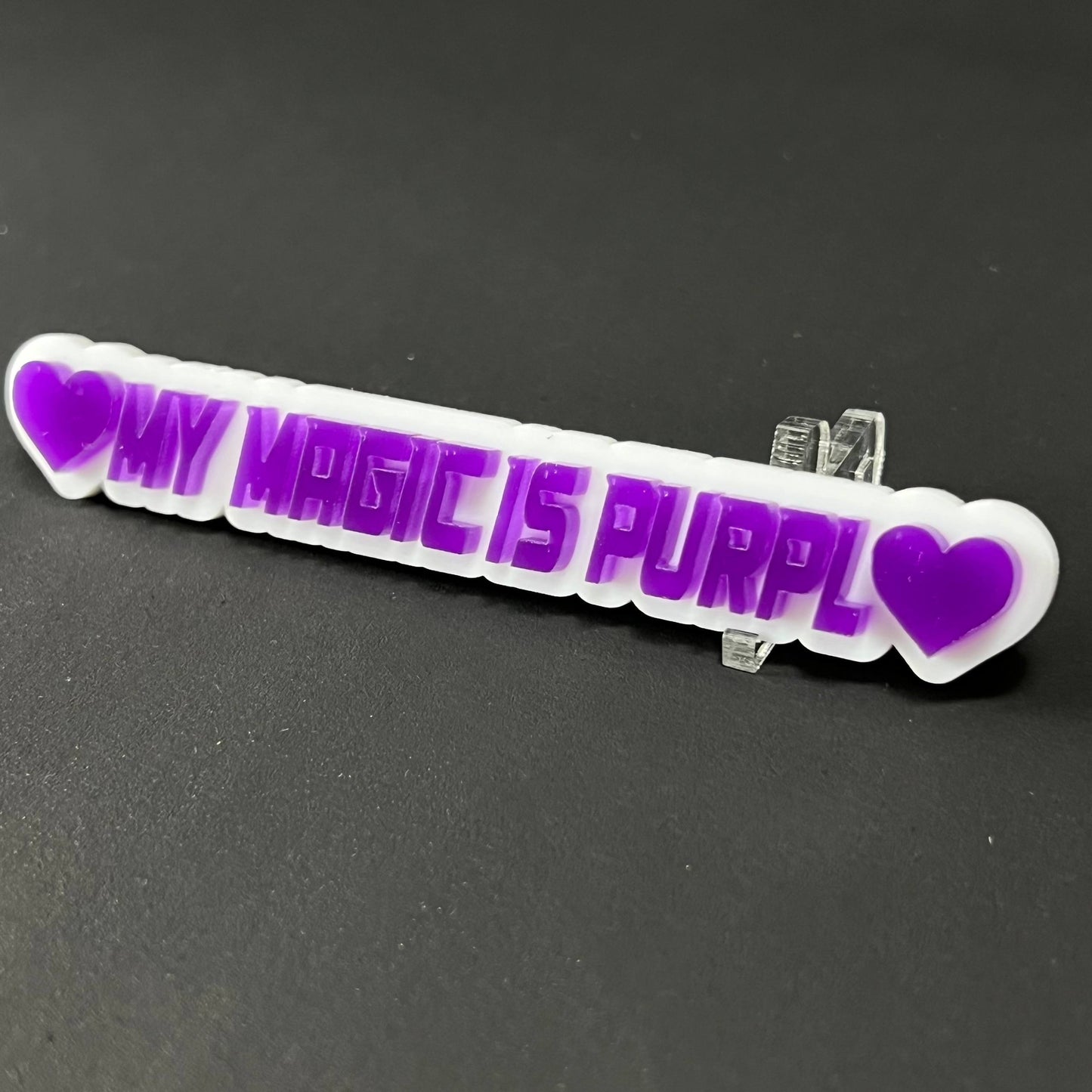 1PC MY MAGIC IS PURPLE 3D Acrylic Badge - Car Truck Emblem Fender Sticker