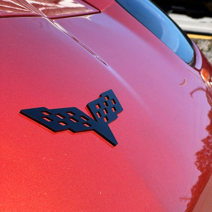1PC Corvette Flags 3D Acrylic Badge - Car Truck Emblem Fender Sticker