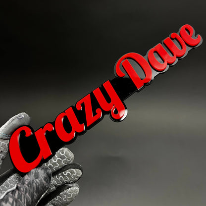 1PC Crazy Dave 3D Acrylic Badge - Car Truck Emblem Fender Tailgate Trunk Sticker