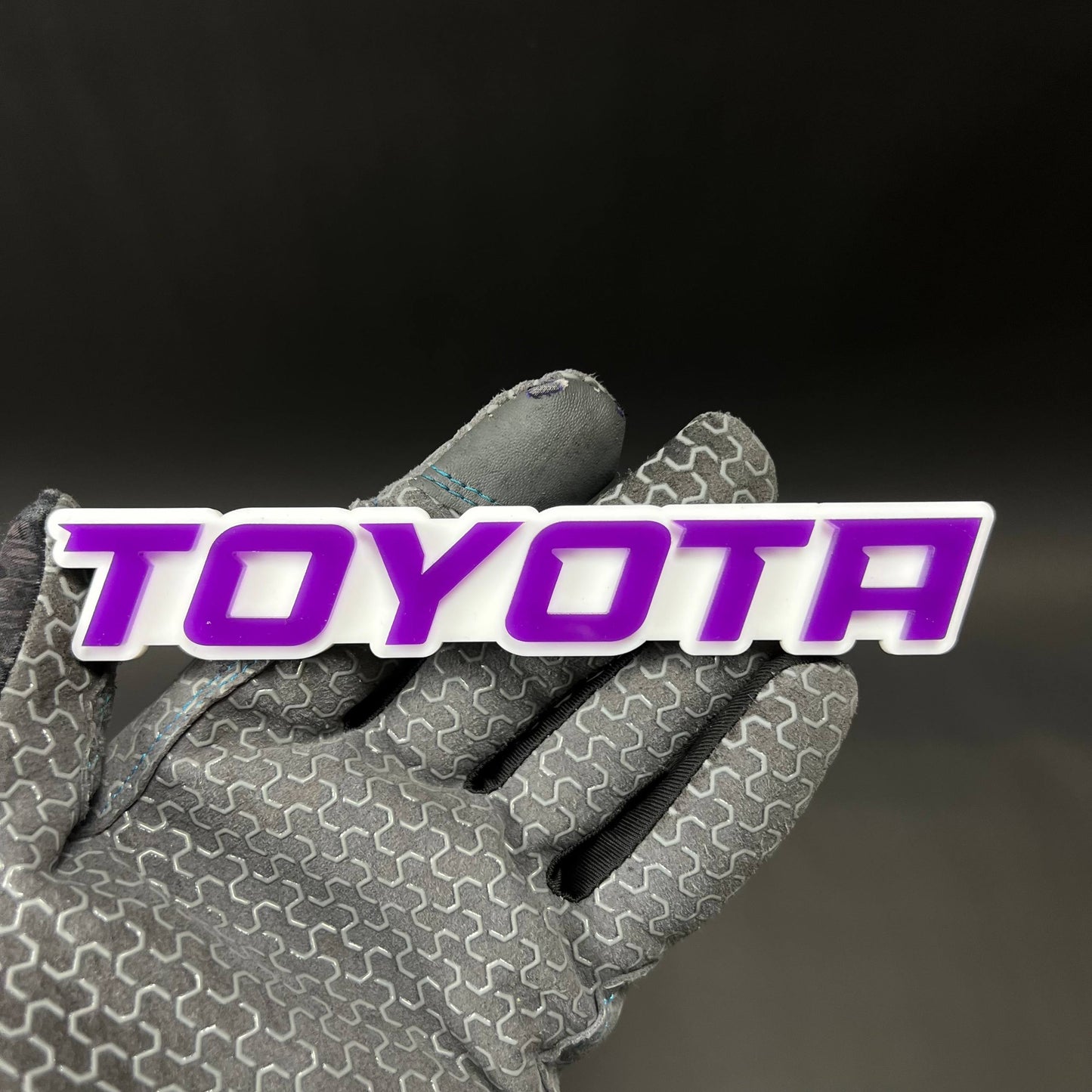 1PC TOYOTA (Purple) 3D Acrylic Badge - Car Truck Emblem Fender Sticker