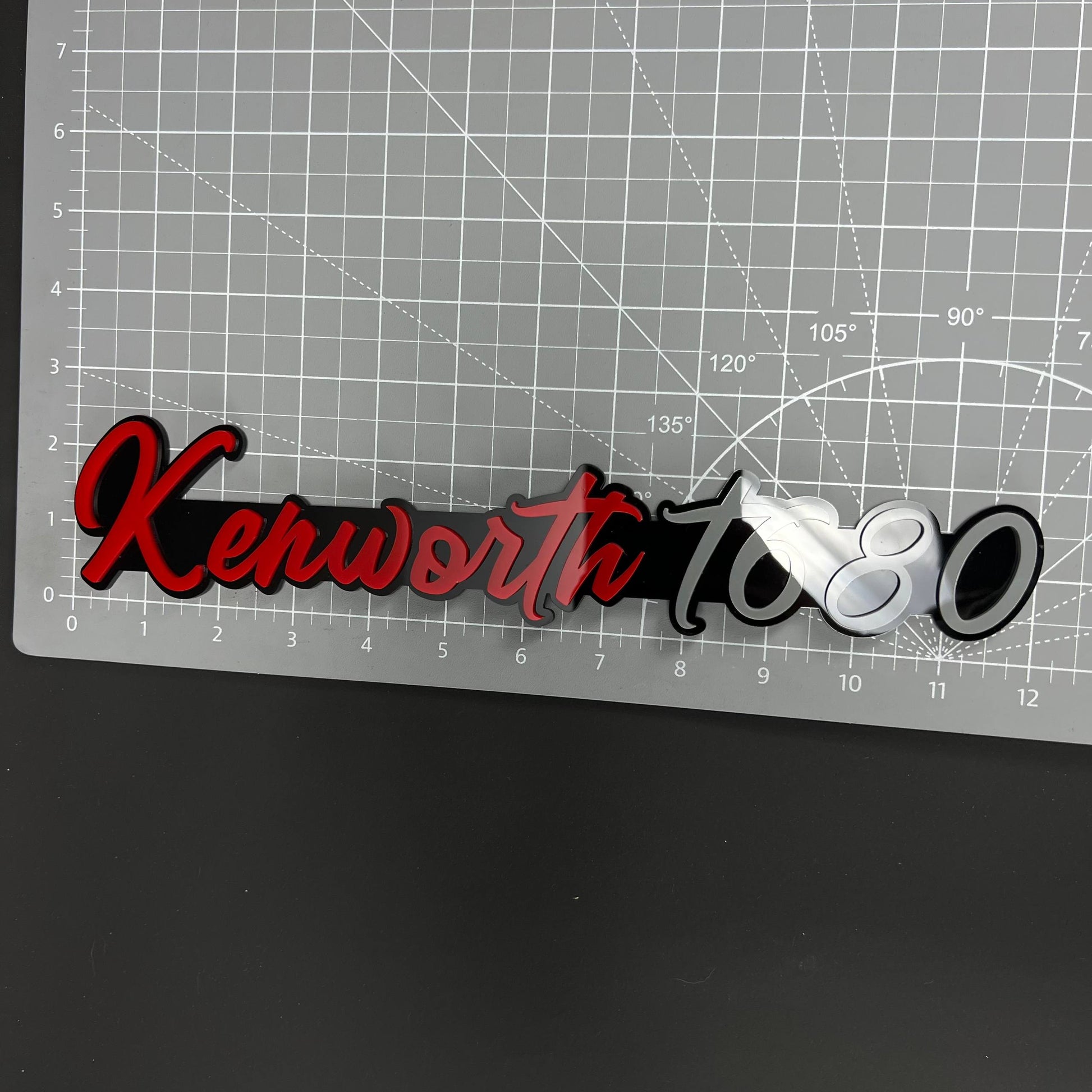 1PC Kenworth T680 3D Acrylic Badge - Car Truck Emblem Fender Sticker