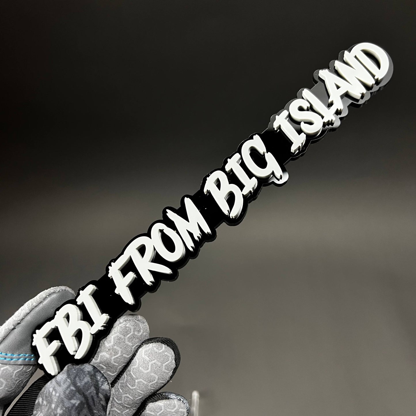 1PC FBI FROM BIG ISLAND 3D Acrylic Badge - Car Truck Emblem Fender Sticker