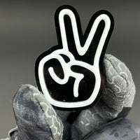 1PC Peace Hand 3D Acrylic Badge - Car Truck Emblem Fender Tailgate Trunk Sticker