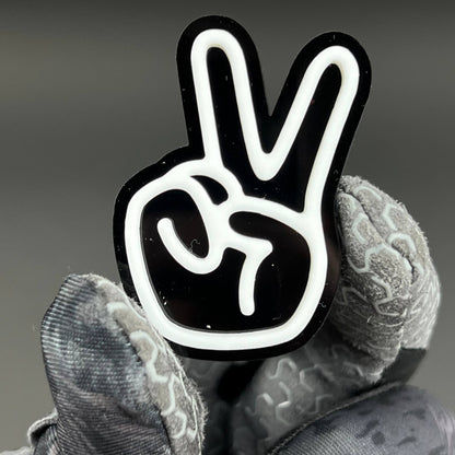 1PC Peace Hand 3D Acrylic Badge - Car Truck Emblem Fender Tailgate Trunk Sticker