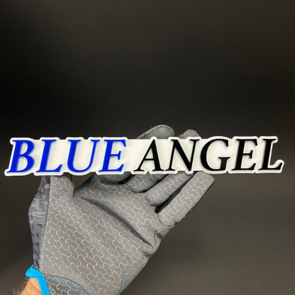 1PC BLUE ANGEL 3D Acrylic Badge - Car Truck Emblem Fender Tailgate Trunk Sticker