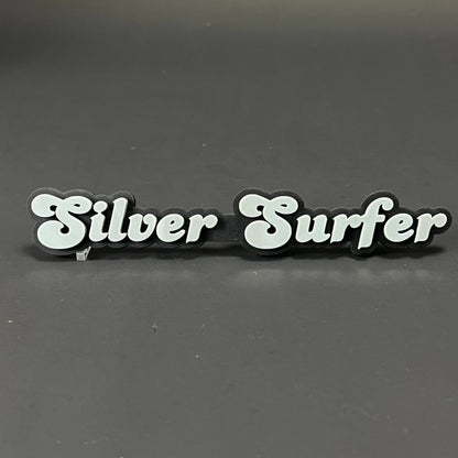 1PC Silver Surfer 3D Acrylic Badge - Car Truck Emblem Fender Sticker