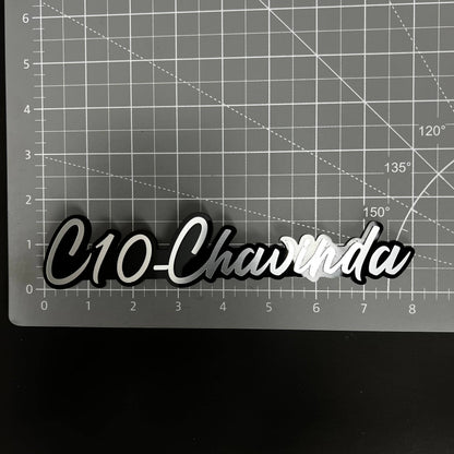 1PC C10-Chavinda 3D Acrylic Badge - Car Truck Emblem Fender Sticker