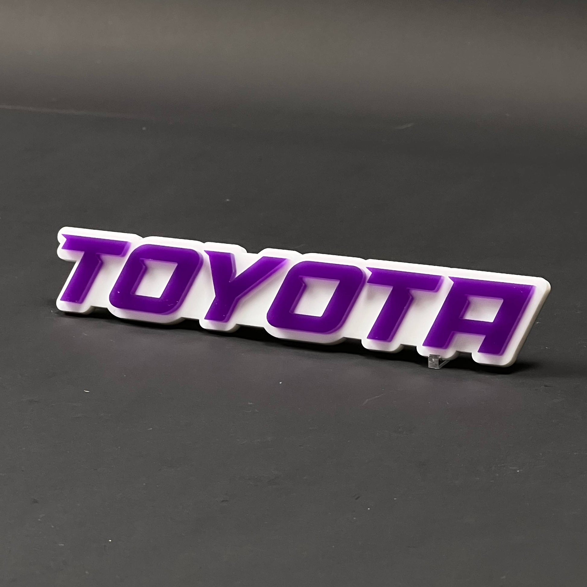 1PC TOYOTA (Purple) 3D Acrylic Badge - Car Truck Emblem Fender Sticker