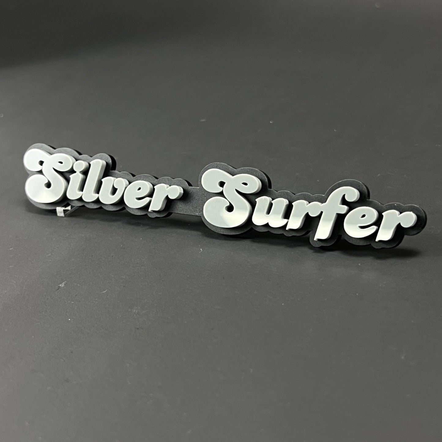 1PC Silver Surfer 3D Acrylic Badge - Car Truck Emblem Fender Sticker