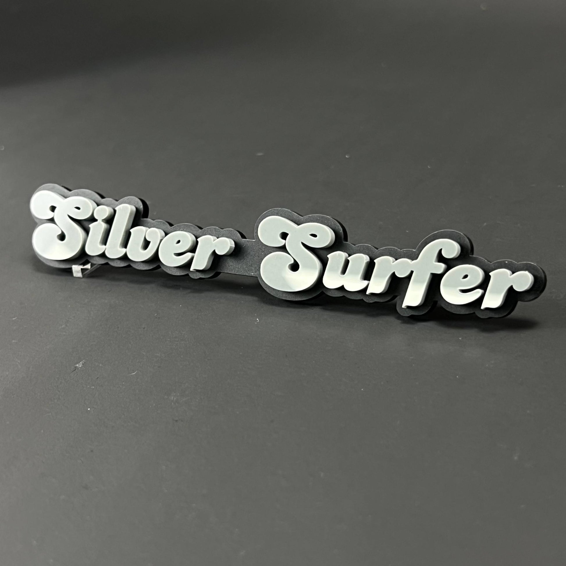 1PC Silver Surfer 3D Acrylic Badge - Car Truck Emblem Fender Sticker