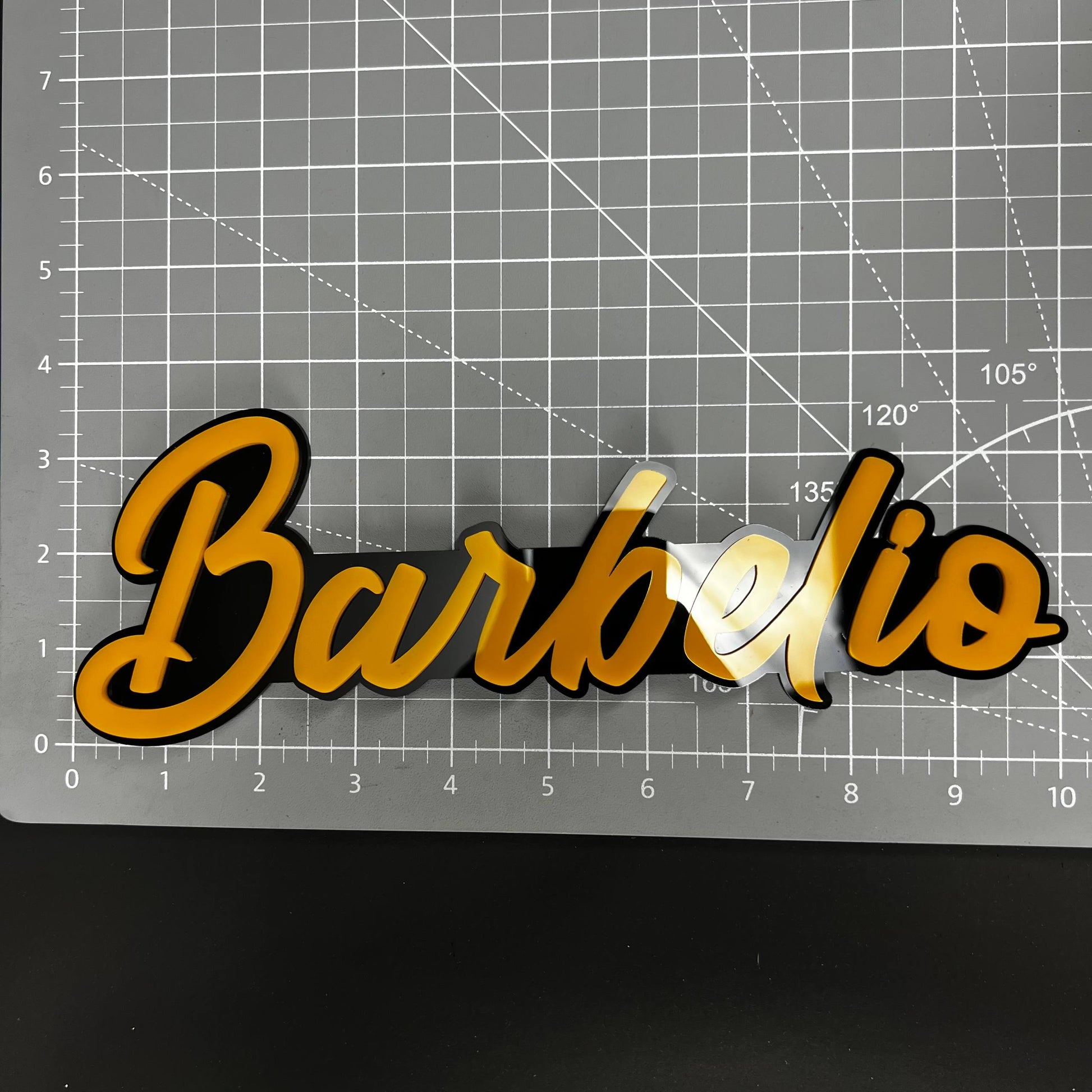1PC Barbelio 3D Acrylic Badge - Car Truck Emblem Fender Tailgate Trunk Sticker