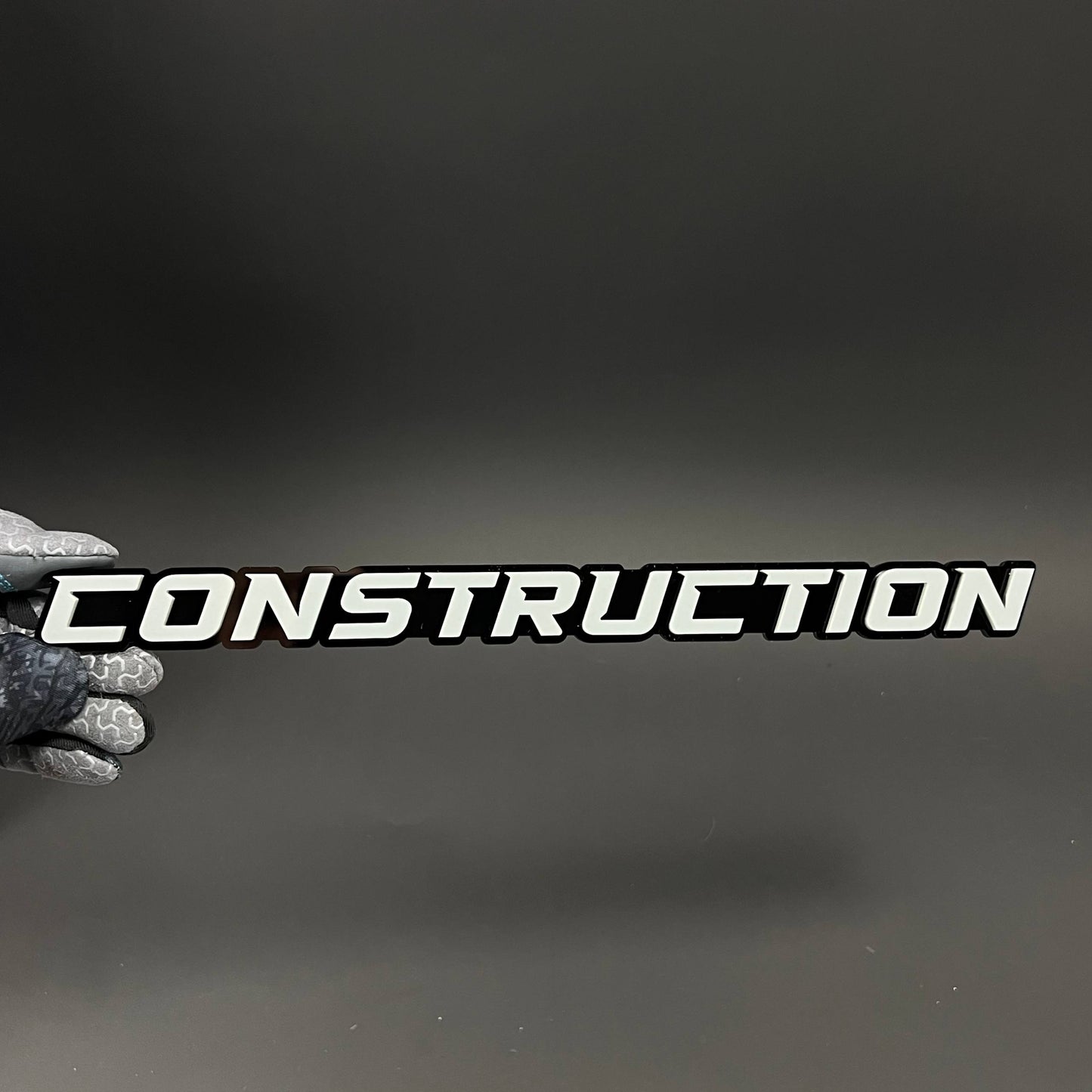 1PC CONSTRUCTION 3D Acrylic Badge - Car Truck Emblem Fender Sticker