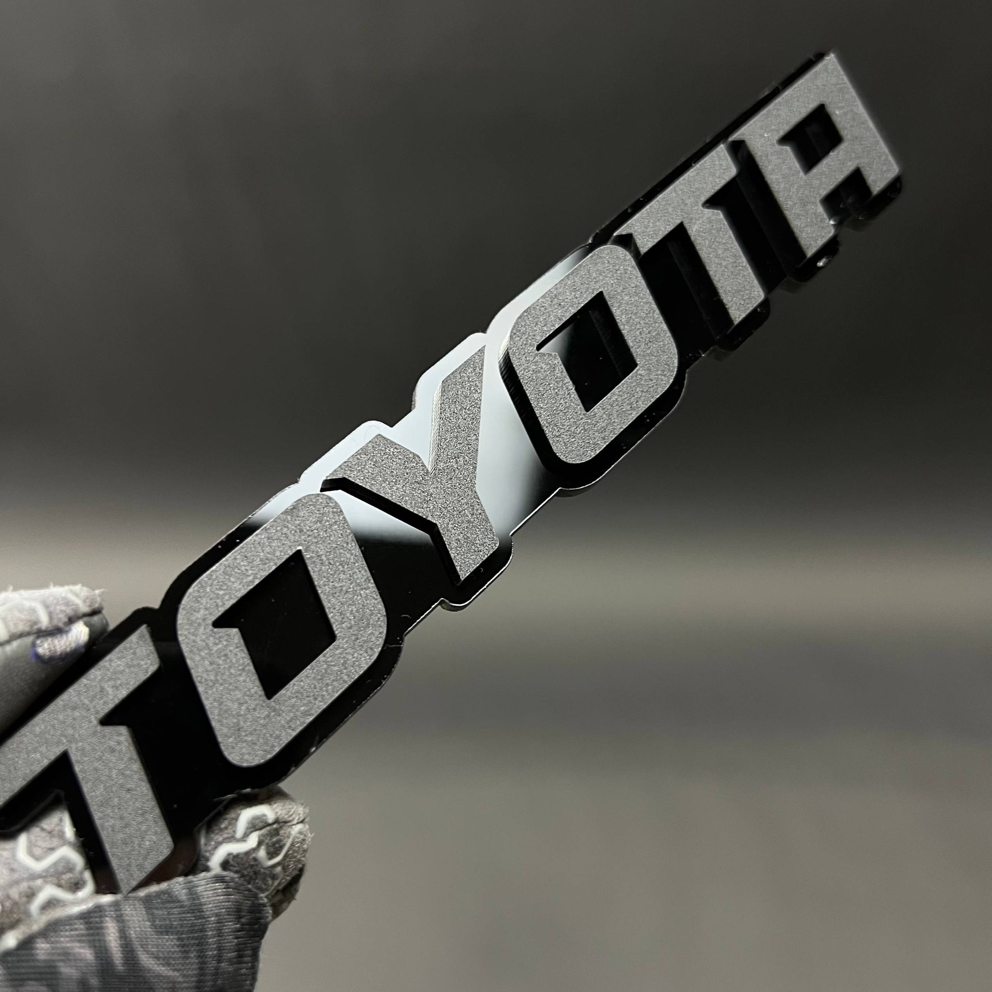 1PC TOYOTA (Black) 3D Acrylic Badge - Car Truck Emblem Fender Sticker