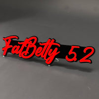 1PC FatBetty 52 3D Acrylic Badge - Car Truck Emblem Fender Sticker