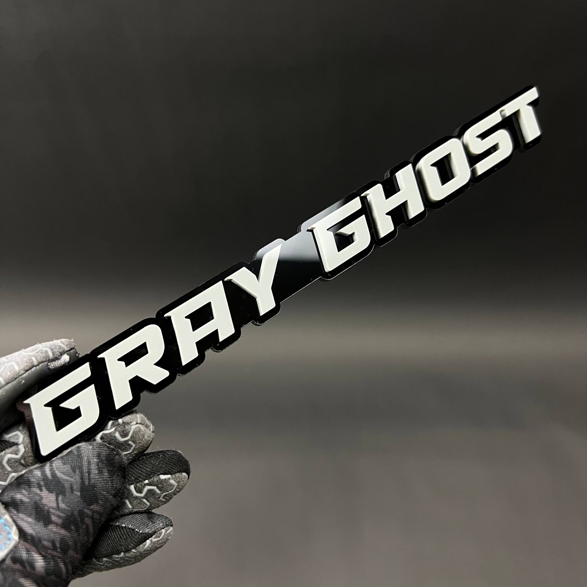 1PC GRAY GHOST 3D Acrylic Badge - Car Truck Emblem Fender Tailgate Trunk Sticker