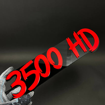 1PC 3500 HD 3D Acrylic Badge - Car Truck Emblem Fender Tailgate Trunk Sticker