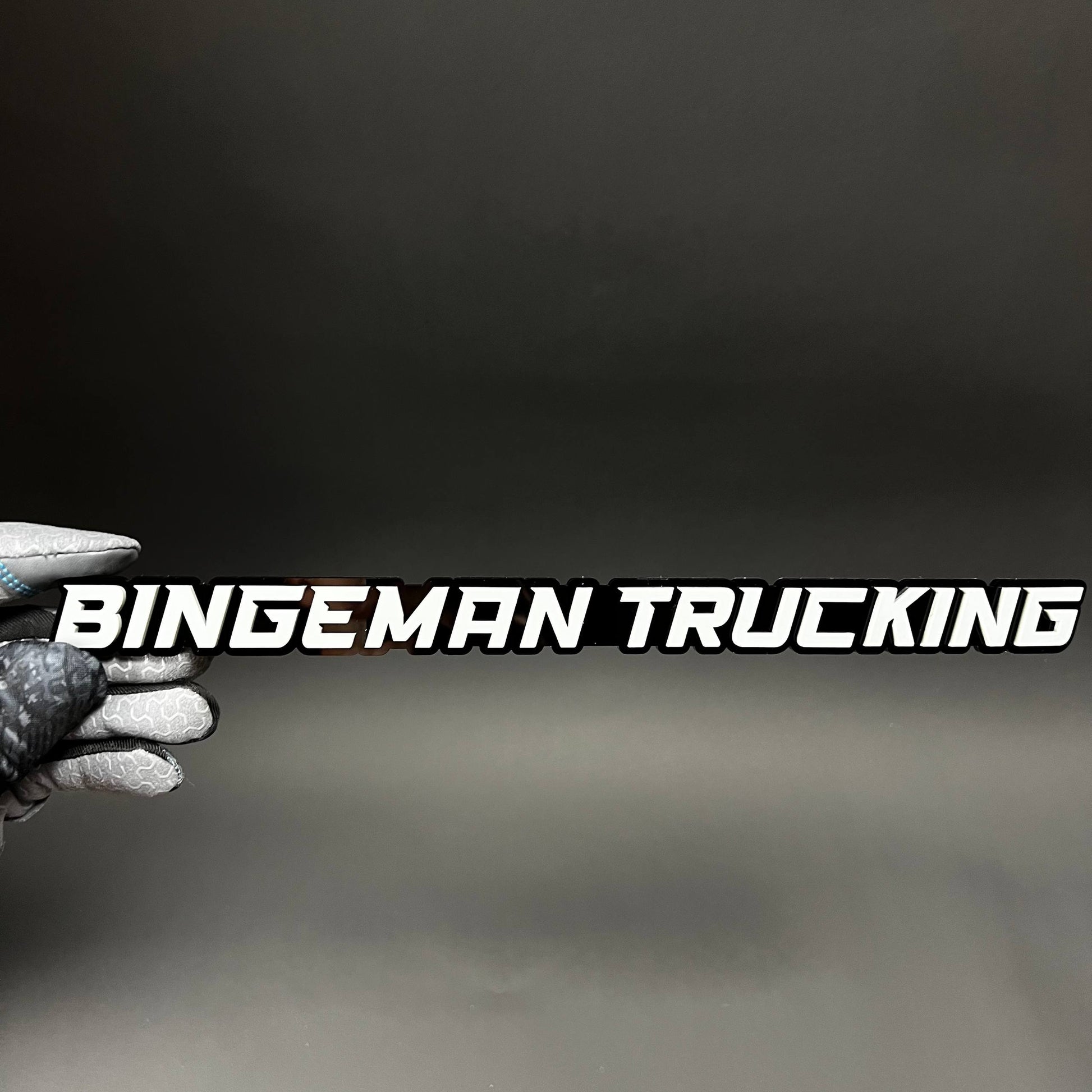 1PC BINGEMAN TRUCKING 3D Acrylic Badge - Car Truck Emblem Fender Sticker