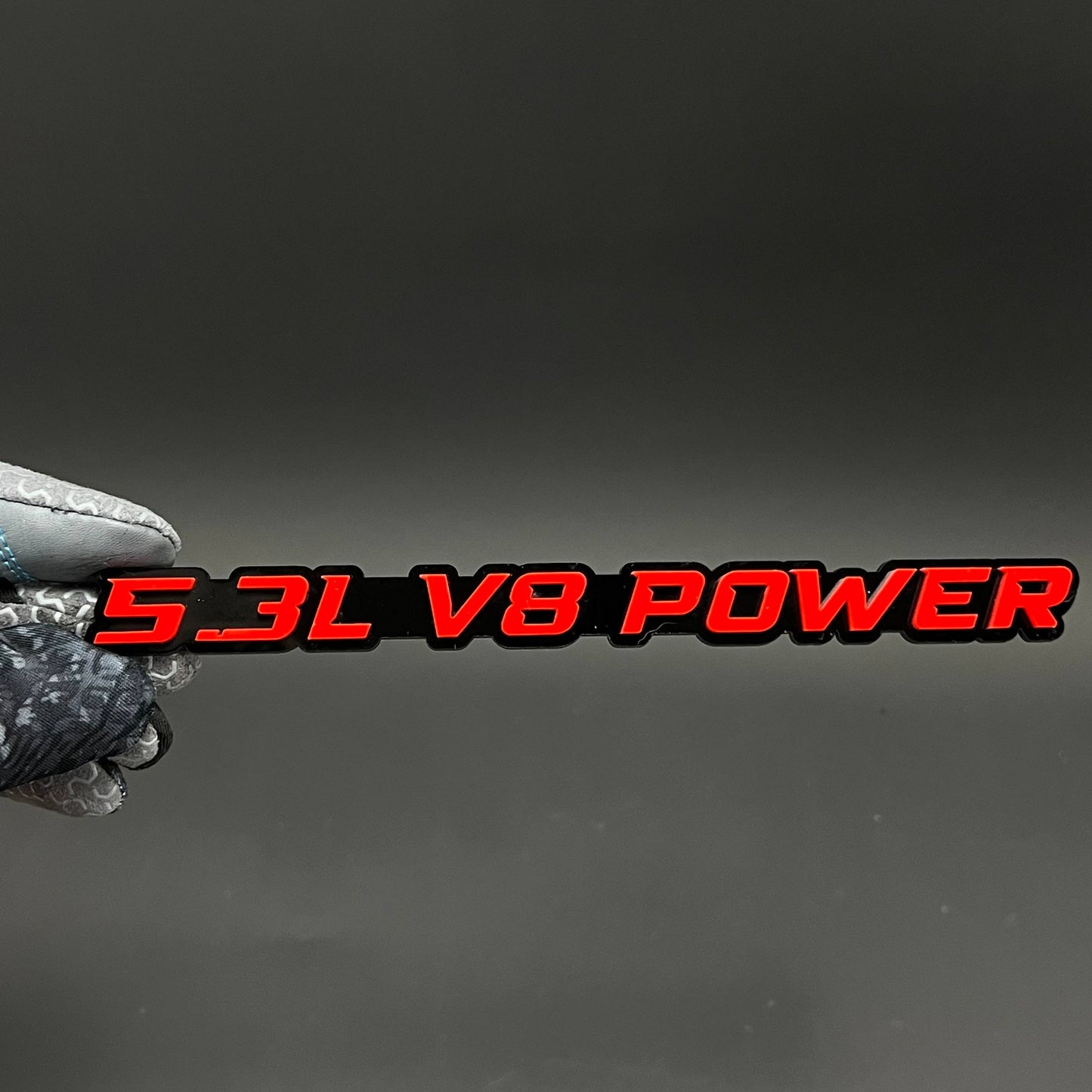 1PC 5.3L V8 POWER 3D Acrylic Badge - Car Truck Emblem Fender Sticker