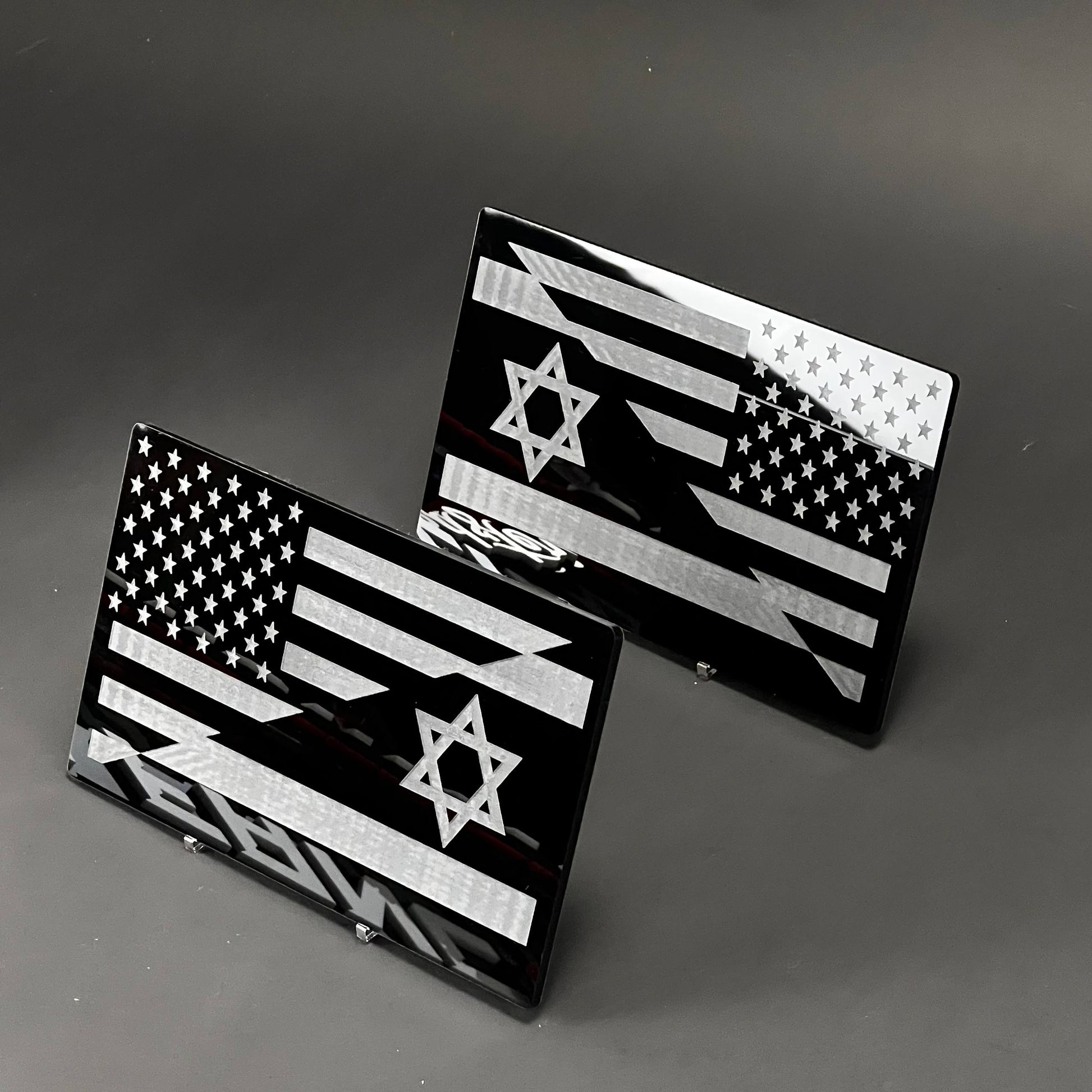 1PC American Israel Flags 3D Acrylic Badge - Car Truck Emblem Fender Sticker
