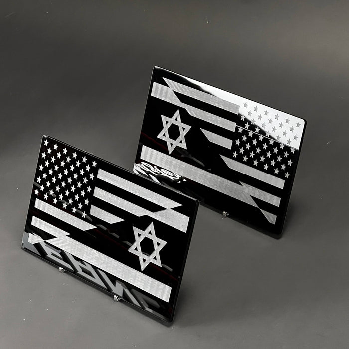 1PC American Israel Flags 3D Acrylic Badge - Car Truck Emblem Fender Sticker
