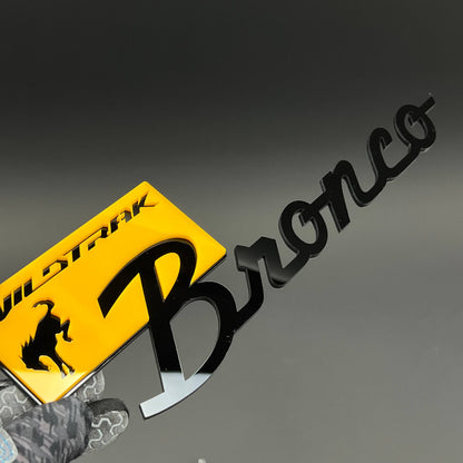 1PC Bronco Wildtrak (Yellow) 3D Acrylic Badge - Car Truck Emblem Fender Tailgate Trunk Sticker