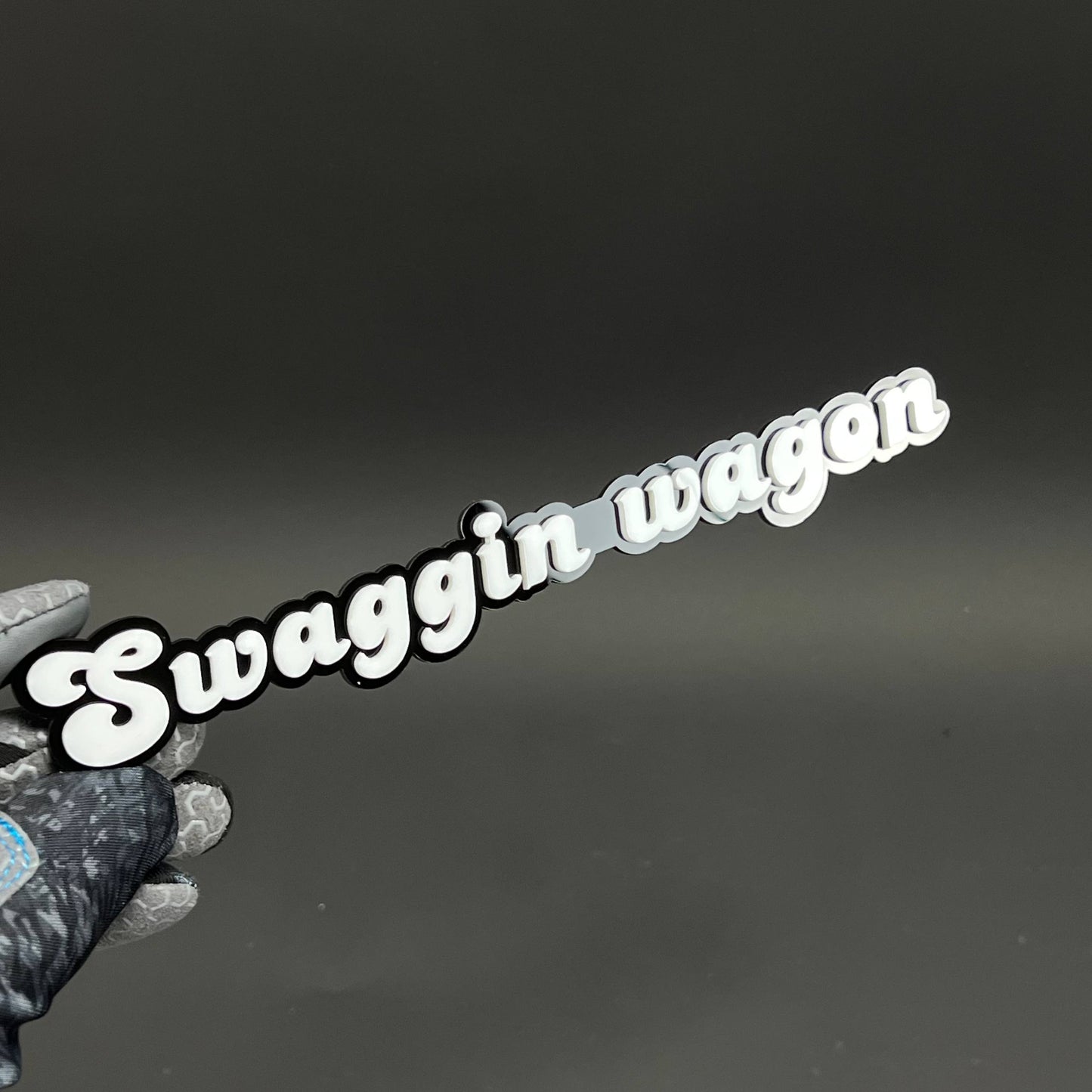1PC Swaggin wagon 3D Acrylic Badge - Car Truck Emblem Fender Sticker