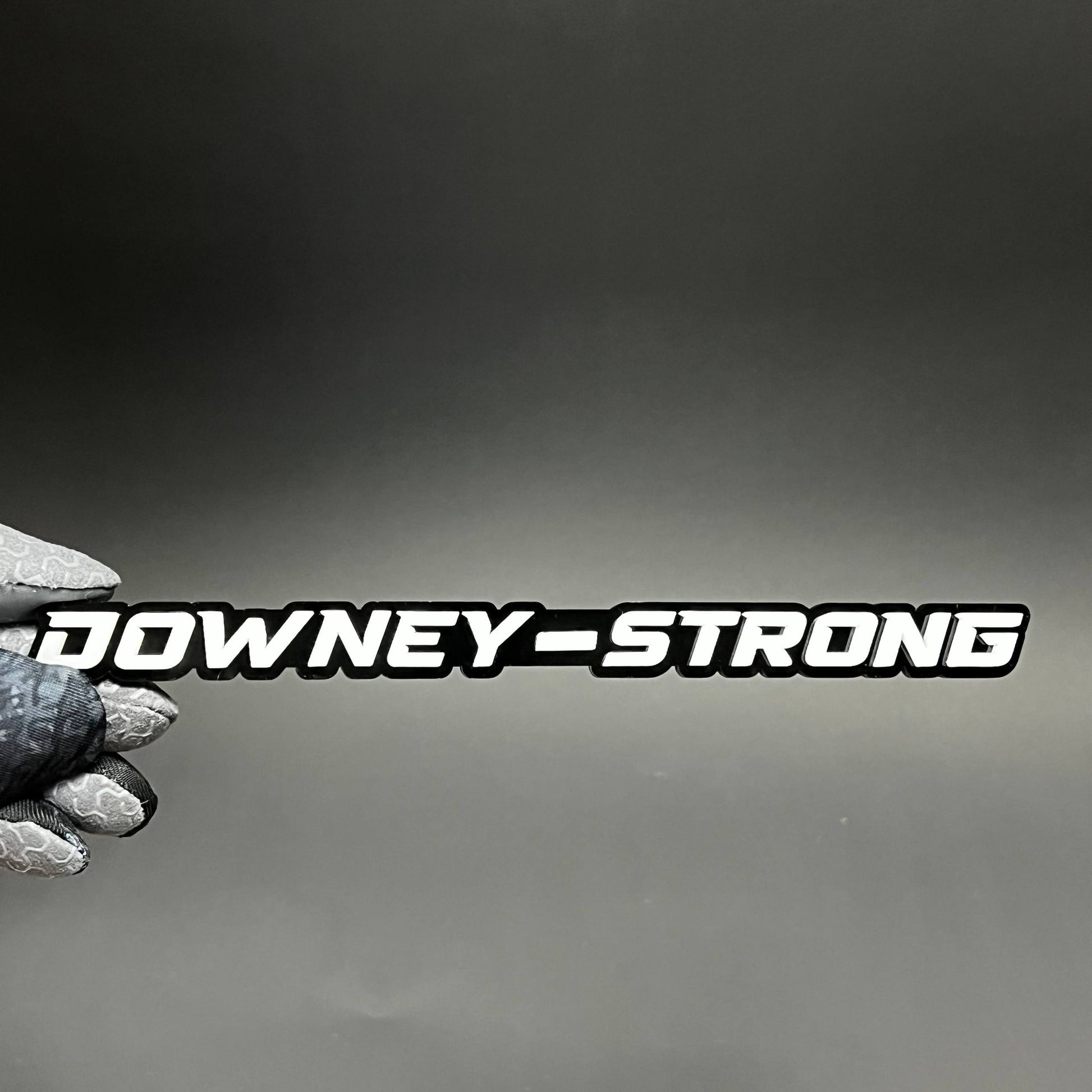 1PC DOWNEY-STRONG 3D Acrylic Badge - Car Truck Emblem Fender Sticker