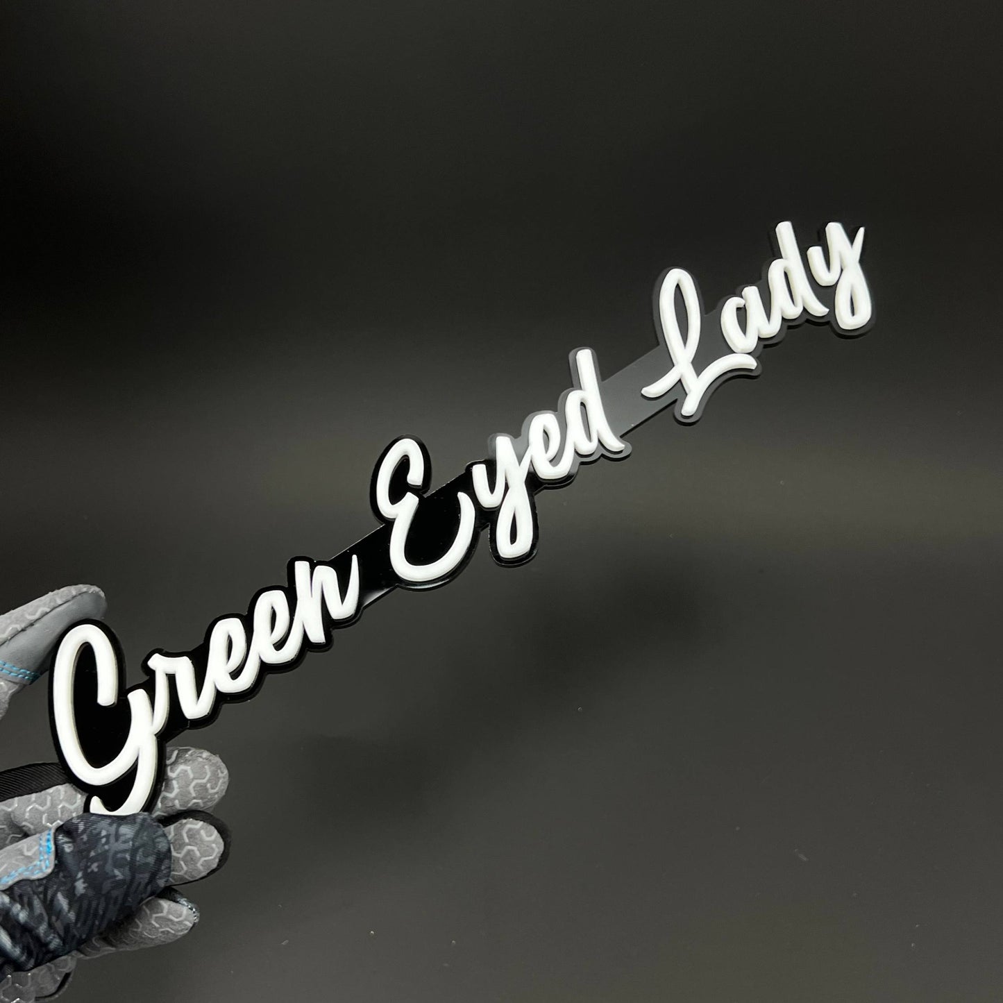 1PC Green Eyed Lady 3D Acrylic Badge - Car Truck Emblem Fender Sticker